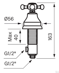 Клапан для посудомоечной машины, установка на мойку VLV284, латунь, серебро, хром
