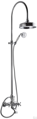 Классический душевой гарнитур с изливом для ванны XCOL022 Латунь Серебро Хром