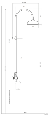 Классический душевой гарнитур с изливом для ванны XCOL022 Латунь Серебро Хром