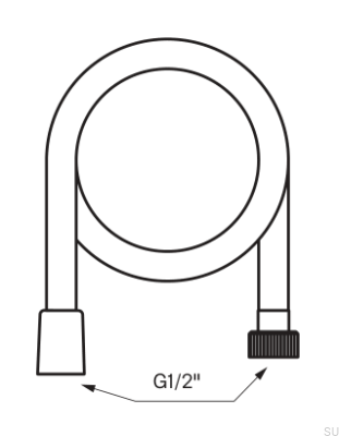 ZFLO001 Шланг для душа пластиковый матово-черный