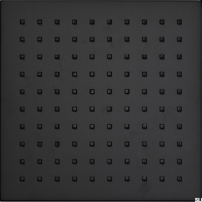 Квадратная скрытая лейка для душа с дождевой насадкой 200 ZSOF075, латунь, матово-черная