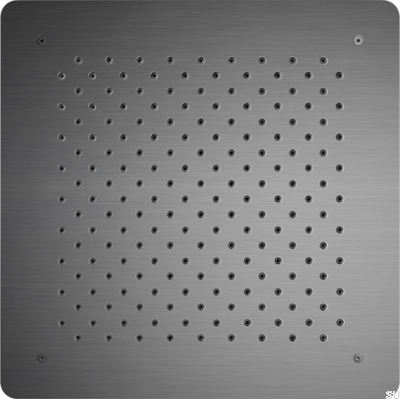 Квадратная скрытая лейка для душа с дождевой насадкой 400 ZSOF097, латунь, черный хром, матовый