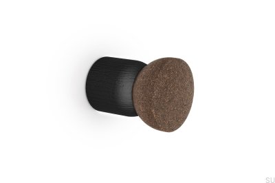 Настенная вешалка Piece 48 Wooden Oak Matte Black с эко-пробкой