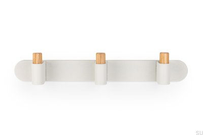 Настенная вешалка Casey Rack 340, алюминий, белый с дубовым деревом