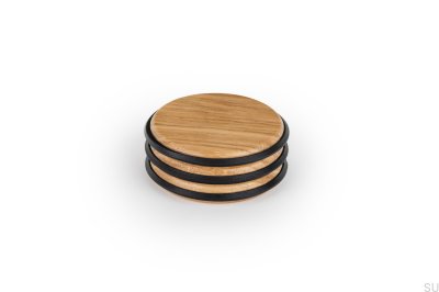 Напольный дверной упор Pulse 66, деревянный, дубовый