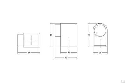 Дверной упор Casey 47, металлический, коричневый