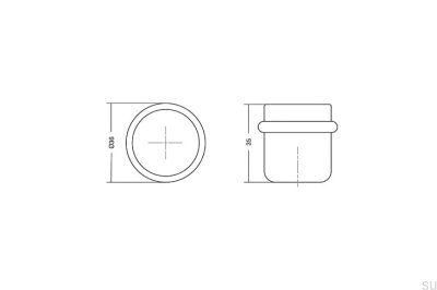 Дверной упор Luv 36, металлический, матово-черный