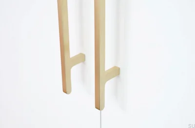 Удлиненная мебельная ручка Flat Line 430, матовая латунь, нелакированная