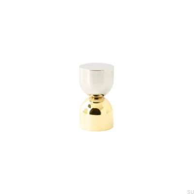 Мебельная ручка Kokeshi Mix 1832 из полированной стали и полированной латуни, нелакированная