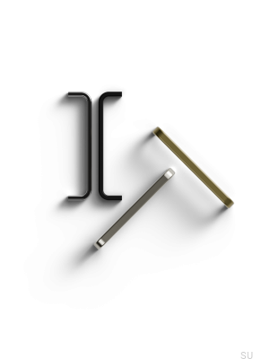 Удлинённая мебельная ручка Positano 128 из матового золота