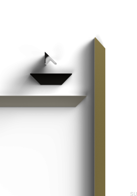 Удлинённая мебельная ручка Caorle 256 из матового золота с алюминиевым покрытием