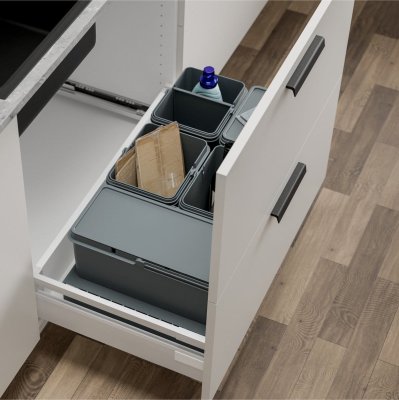 Система контейнеров для сортировки отходов Merida 80x45, темно-серый