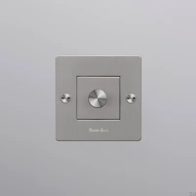 Светодиодный диммер Cross 1G 250 Вт, стальной, серебристый, европейский стандарт, с логотипом