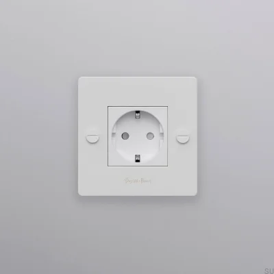 Одинарная розетка с логотипом Тип F Крест 1G Сталь Белый Европейский стандарт