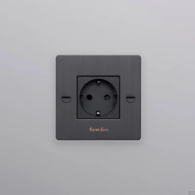 Одинарная розетка с логотипом, тип F, крестовая, 1G, латунь, обожженная бронза, европейский стандарт