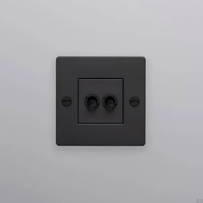 Двойной переключатель без логотипа Cross 1G сталь черный европейский стандарт