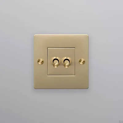 Двойной переключатель без логотипа Cross 1G латунь европейский стандарт