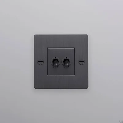 Двойной переключатель без логотипа Cross 1G из обожжённой латуни европейского стандарта