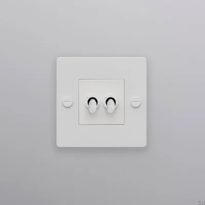 Двойной выключатель без логотипа Cross 1G сталь белый европейский стандарт