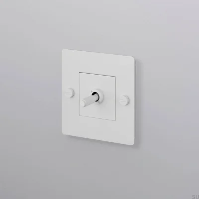 Одинарный переключатель без логотипа Cross 1G, сталь, белый, европейский стандарт