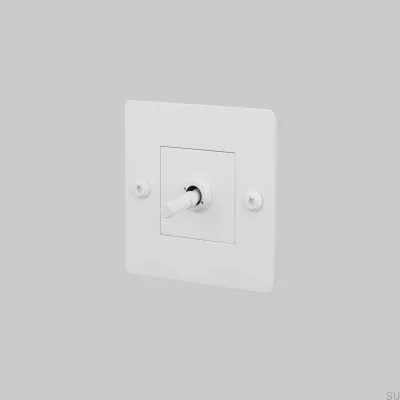 Одинарный выключатель без логотипа, линейный 1G, сталь, белый, европейский стандарт