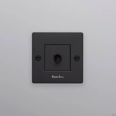 Одинарный переключатель с логотипом Cross 1G, стальной, черный, европейский стандарт