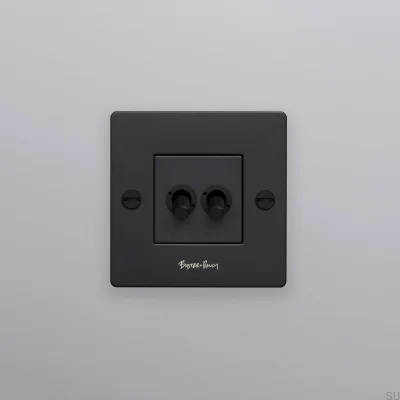 Двойной переключатель с логотипом Cross 1G, сталь, черный, европейский стандарт