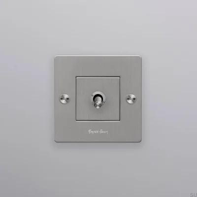 Одинарный переключатель с логотипом Cross 1G, сталь, серебро, европейский стандарт