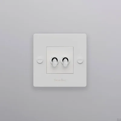 Двойной выключатель с логотипом Cross 1G, сталь, белый, европейский стандарт