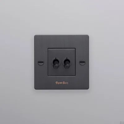 Двойной переключатель с логотипом Cross 1G, латунь, обожженная бронза, европейский стандарт