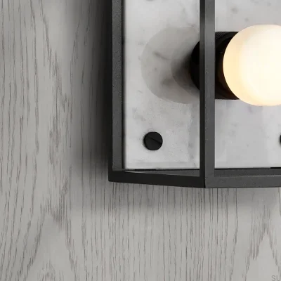 Настенный светильник Caged Cross S из стали, белого мрамора