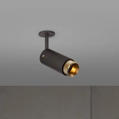 Регулируемый точечный светильник с крестообразным креплением для выхлопной трубы, графитовая сталь с латунью