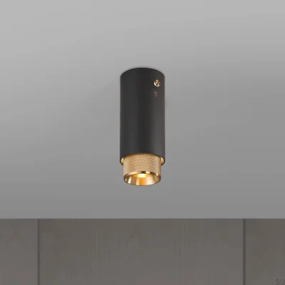 Потолочный светильник с вытяжкой, сталь, графит, с латунью