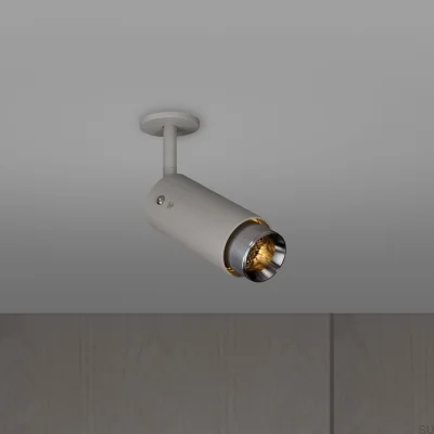 Вытяжной линейный регулируемый точечный светильник стального серого цвета с серебристым