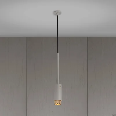 Крестовина выхлопной трубы стального серого цвета с латунным подвесным светильником