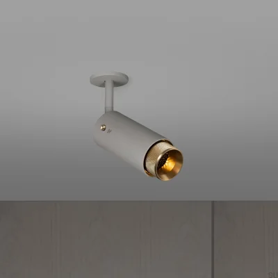 Регулируемый точечный светильник с крестообразным креплением для выхлопной трубы, стальной серый с латунью