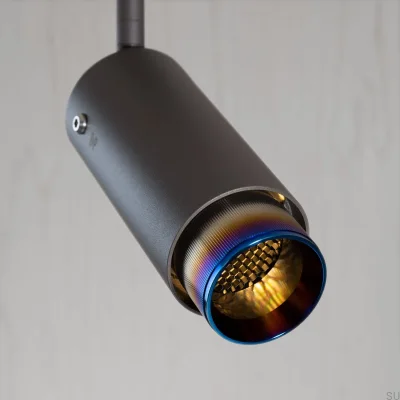 Вытяжной линейный регулируемый точечный светильник, графитовая сталь с обожжённой сталью