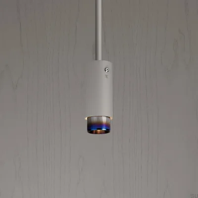 Подвесной светильник Exhaust Linear Steel Grey с точечным светильником из обожженной стали