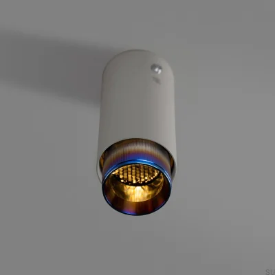 Вытяжной линейный стальной серый с потолочным светильником цвета обожженной стали