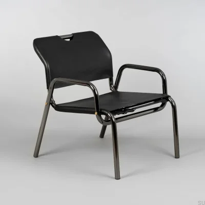 Модульное кресло Chopper Lounge Chair, черное хромированное, с латунными деталями