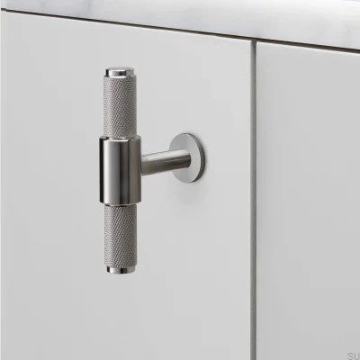 Мебельная ручка T-Bar Cross 95 из стали, серебристого цвета