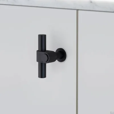 Т-образная литая ручка для мебели из стали 85, цвет черный, сварщик