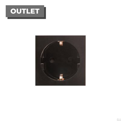 Модуль евророзетки Shuko Euro Plate черного цвета, британский стандарт