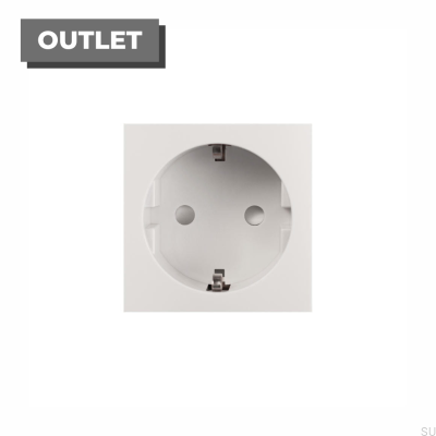 Модуль розетки Euro Shuko для европластины белого цвета, британский стандарт