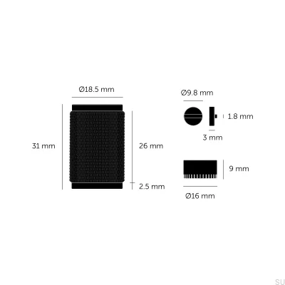 Декоративный комплект для диммера Detail Cross Steel Black