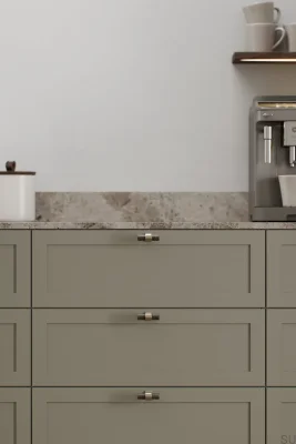 Деревянная ручка для мебели T-Bar Bond Wood 50, цвет дуб черный с матовым золотом