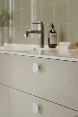 Керамическая белая мебельная ручка Tabula 40