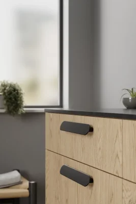 Ручка мебельная удлиненная Miro 160, металл, матово-черный