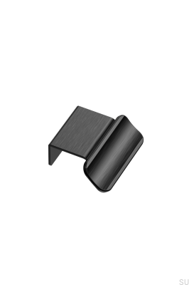 Мебельная ручка Volet 20 с алюминиевой кромкой, матово-черная, шлифованная