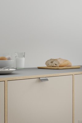 Мебельная ручка Volet 20 из алюминия с серебристой кромкой